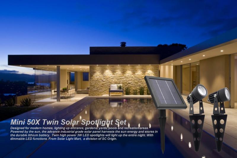 Mini 50X Solar Twin Solar Spotlights